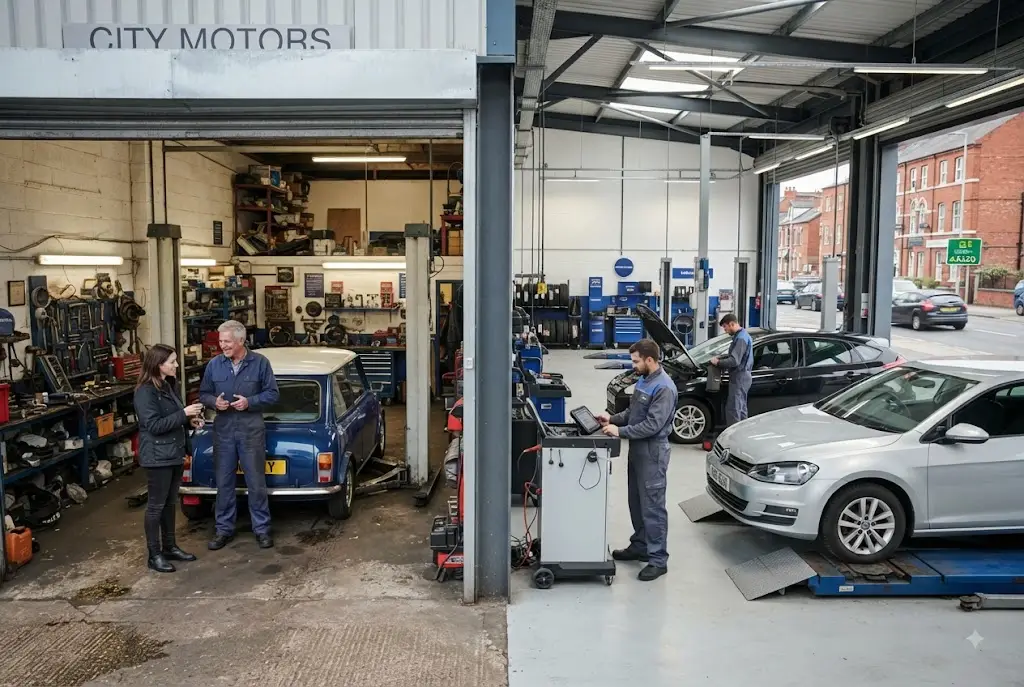 Automotive service companies including local garages and national workshops in Britain