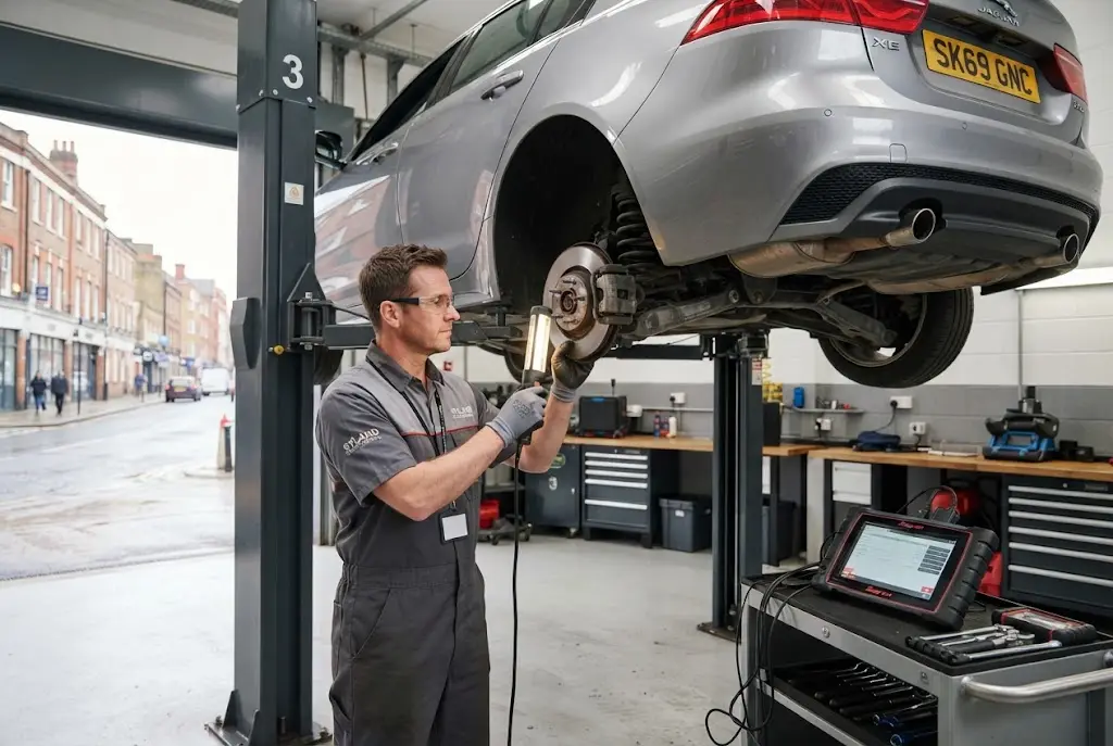 Auto inspection services at a UK vehicle inspection garage