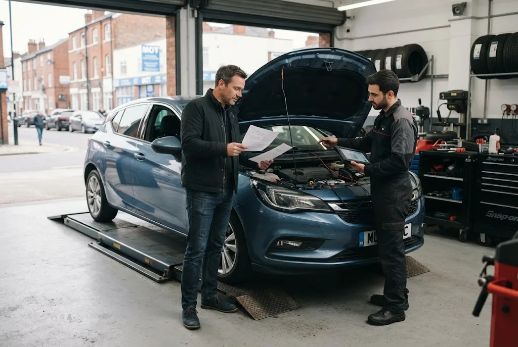 Car service cost comparison at a UK local garage