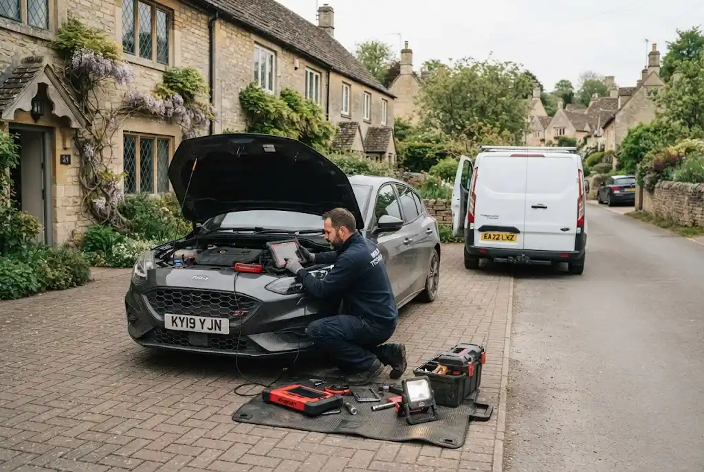 Mobile auto service provided by a British mobile mechanic